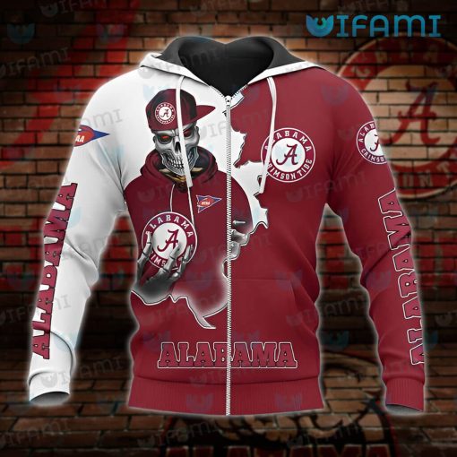 Alabama Hoodie Mens Skeleton Hold Logo Alabama Crimson Tide Gift