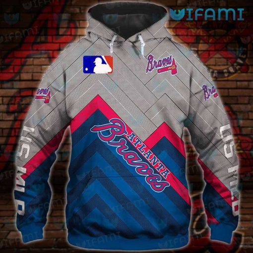 Atlanta Braves Hoodie Mens Chervon Pattern Braves Gift