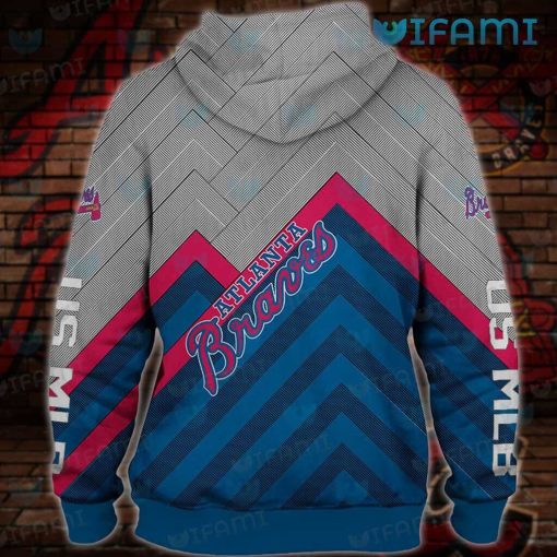 Atlanta Braves Hoodie Mens Chervon Pattern Braves Gift