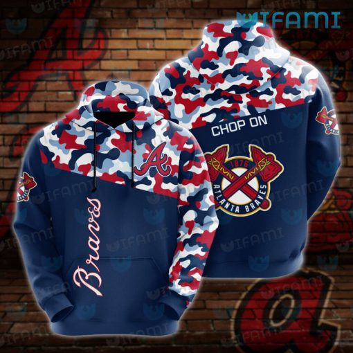 Atlanta Braves Youth Hoodie 3D Red Blue Camo New Atlanta Braves Gifts For Him