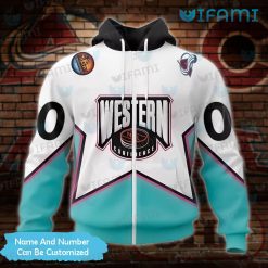 Avalanche Hoodie 3D All Star Western Conference Custom Colorado Avalanche Zip Up