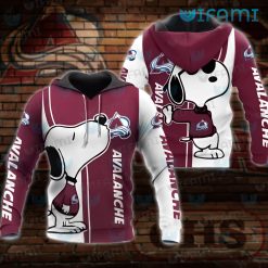 Avalanche Hoodie 3D Snoopy Kiss Logo Colorado Avalanche Gift