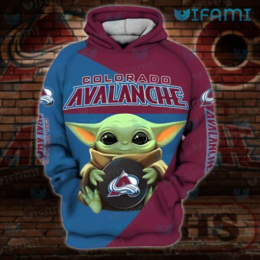 Avalanche Hoodie Womens Baby Yoda Hug Puck Colorado Avalanche Gift