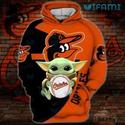 Baltimore Orioles Hoodie 3D Baby Yoda Orioles Gift