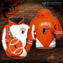 Baltimore Orioles Hoodie 3D Baseball On Fire Orioles Gift
