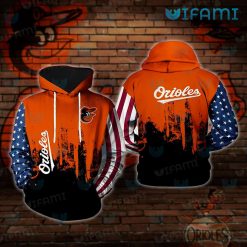 Baltimore Orioles Hoodie 3D Grunge USA Flag Orioles Gift
