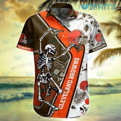 Browns Hawaiian Shirt Skeleton Cleveland Browns Present