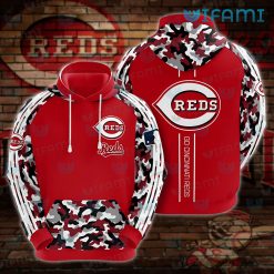 Cincinnati Reds Hoodie 3D Red Black Camo Cincinnati Reds Gift