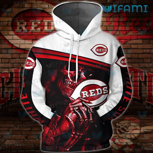 Cincinnati Reds Hoodie 3D Skeleton Hold Logo Cincinnati Reds Gift