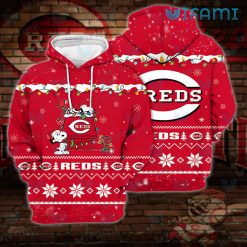 Cincinnati Reds Hoodie 3D Snoopy Doghouse Christmas Cincinnati Reds Gift