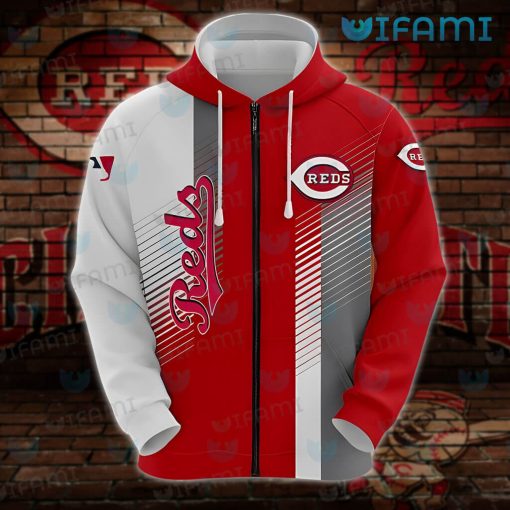 Cincinnati Reds Hoodie 3D Stripe Pattern Cincinnati Reds Gift