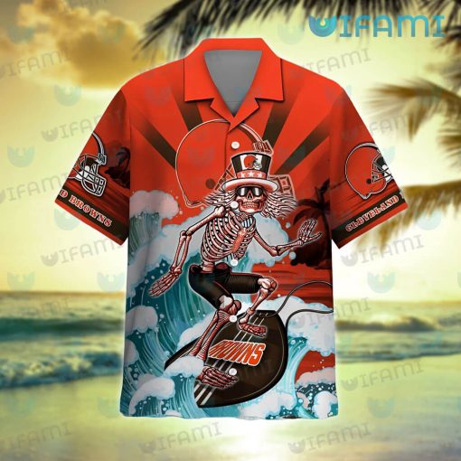 Cleveland Browns Hawaiian Shirt Skeleton Last Minute Browns Gift