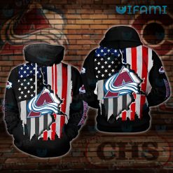 Colorado Avalanche Hoodie 3D Broken USA Flag Avalanche Gift