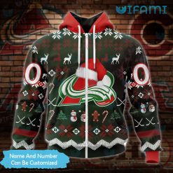 Colorado Avalanche Hoodie 3D Christmas Pattern Custom Avalanche Zip Up