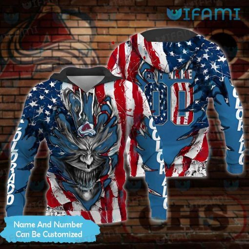 Colorado Avalanche Hoodie 3D Demon USA Flag Custom Avalanche Gift