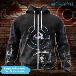 Colorado Avalanche Hoodie 3D Grim Reaper Custom Avalanche Zip Up