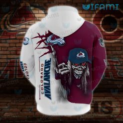 Colorado Avalanche Hoodie 3D Iron Maiden Avalanche Present Back