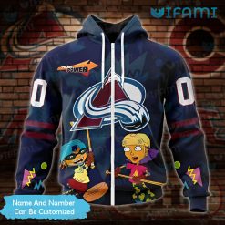 Colorado Avalanche Hoodie 3D Otto Reggie Rocket Power Custom Avalanche Zip Up