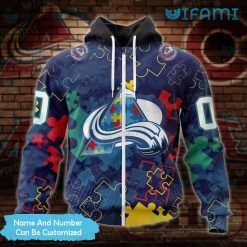 Colorado Avalanche Hoodie 3D Puzzle Piece Custom Avalanche Zip Up