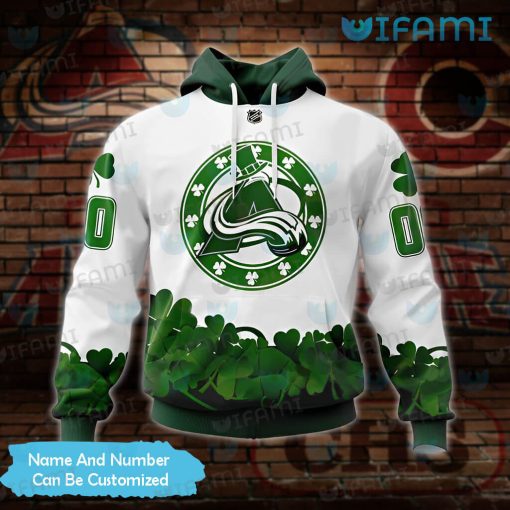 Colorado Avalanche Hoodie 3D Shamrock Pattern Custom Avalanche Gift