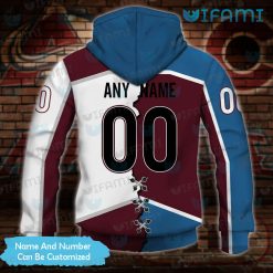 Custom Avalanche Jersey Hoodie 3D Stitches Colorado Avalanche Present Back