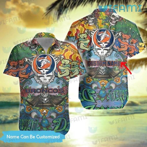 Custom Broncos Hawaiian Shirt Grateful Dead Denver Broncos Gift