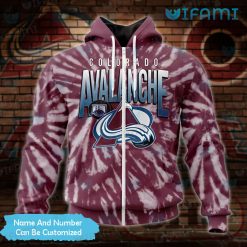 Custom Colorado Avalanche Hoodie 3D Tie Dye Avalanche Zip Up