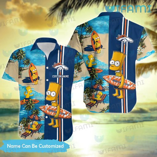 Custom Denver Broncos Hawaiian Shirt Bart Simpon Broncos Gift