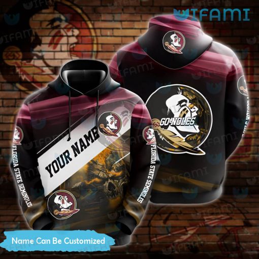 Custom FSU Hoodie 3D Skull Florida State Seminoles Gift