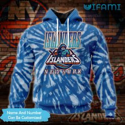 Custom Islanders Hoodie 3D Blue Tie Dye New York Islanders Gift
