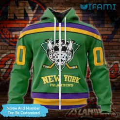 Custom Islanders Hoodie 3D Mighty Ducks New York Islanders Zipper
