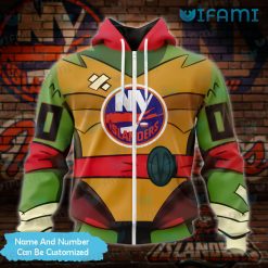 Custom NY Islanders Hoodie 3D Ninja Turtles New York Islanders Zipper