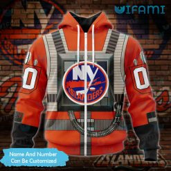 Custom NY Islanders Hoodie 3D Rebel Pilot New York Islanders Zipper