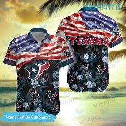 Custom Name Texans Hawaiian Shirt USA Flag Houston Texans Present