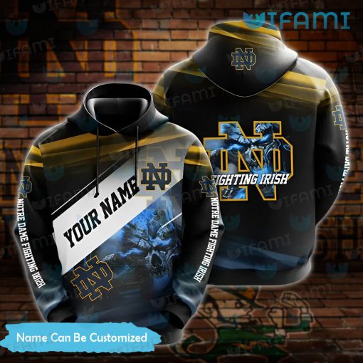 Custom Notre Dame Hoodie 3D Skull New Notre Dame Gifts For Him