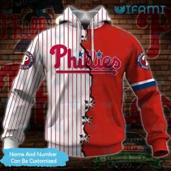Custom Phillies Hoodie 3D Stitches Stripe Pattern Philadelphia Phillies Gift
