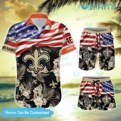 Custom Saints Hawaiian Shirt USA Flag New Orleans Saints Gift