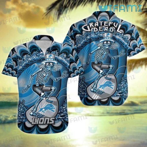 Detroit Lions Hawaiian Shirt End Zone Euphoria Detroit Lions Gift