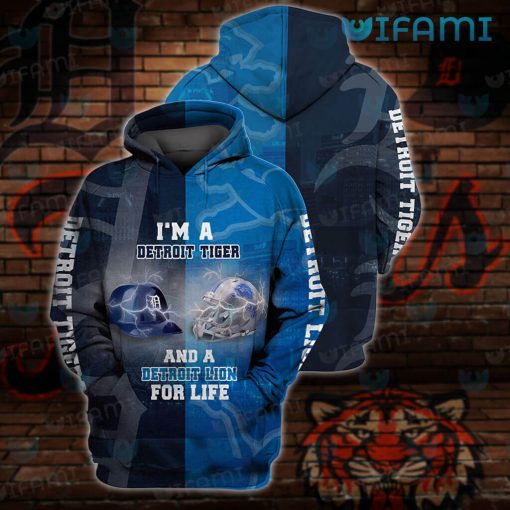 Detroit Tigers Hoodie 3D Lions For Life Detroit Tigers Gift