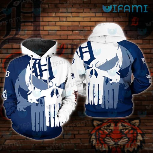 Detroit Tigers Hoodie 3D Punisher Skull Detroit Tigers Gift