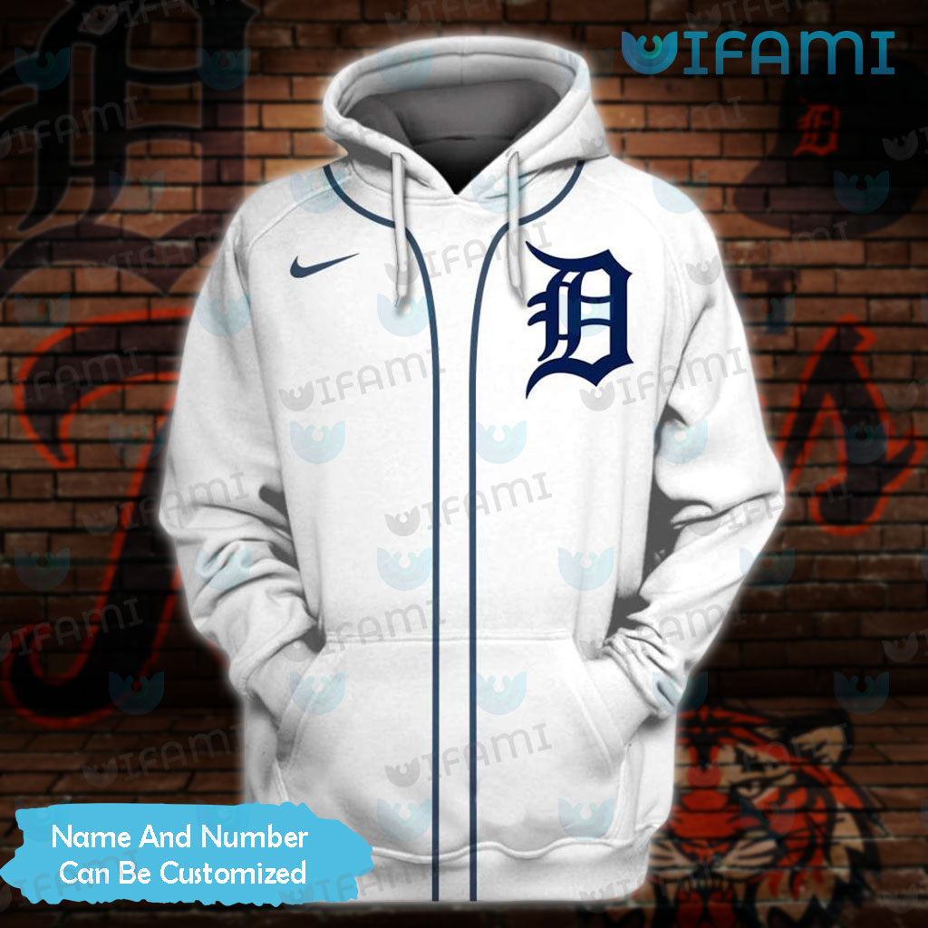 Detroit Tigers Hoodie 3D White Nike Logo Detroit Tigers Gift - Personalized  Gifts: Family, Sports, Occasions, Trending