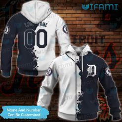Detroit Tigers Hoodie 3D White Stitches Blue Custom Detroit Tigers Gift