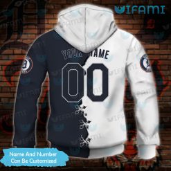 Detroit Tigers Hoodie 3D White Stitches Blue Custom Detroit Tigers Gift