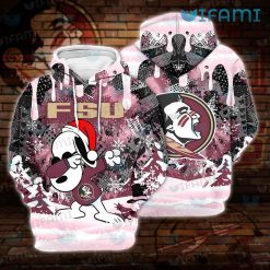 FSU Hoodie 3D Snoopy Dabbing Christmas Pattern FSU Gift