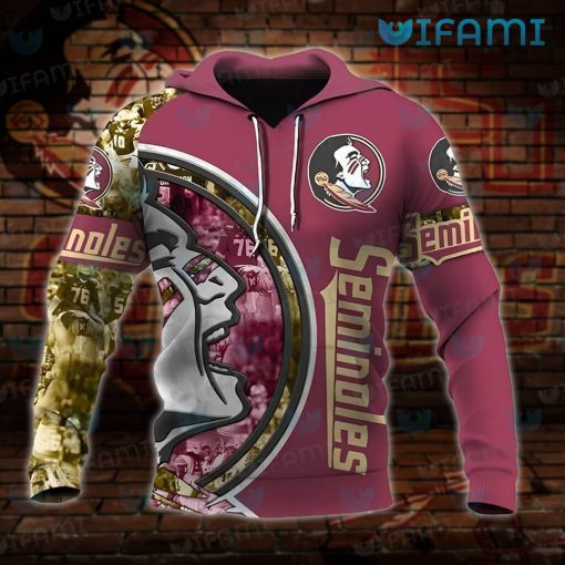 Florida State Football Hoodie 3D Team Logo FSU Gift