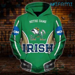 Green Notre Dame Hoodie 3D Logo Classic Notre Dame Gift