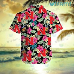 Huskers Hawaiian Shirt Flower Tropical Leaves Nebraska Cornhuskers Gift