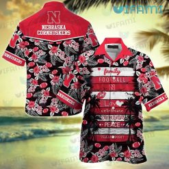 Huskers Hawaiian Shirt Football Love Peace Nebraska Cornhuskers Gift