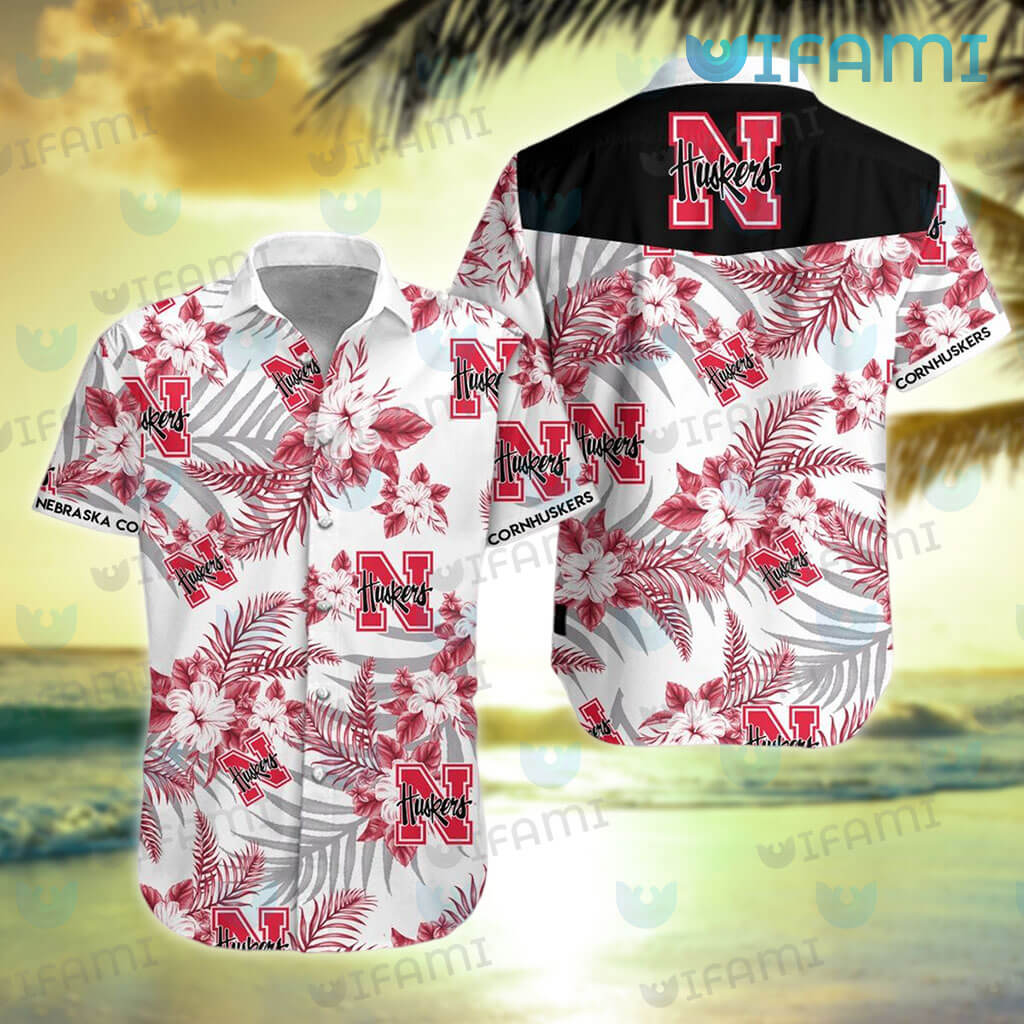 Detroit Tigers Red Hibiscus Green Leaf Tropical Hawaiian Shirt For