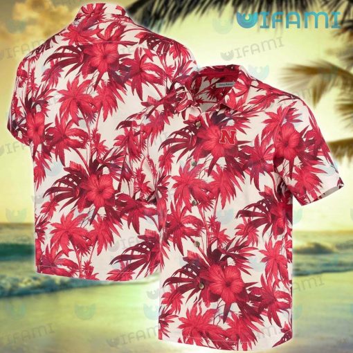 Huskers Hawaiian Shirt Hibiscus Tropical Tree Nebraska Cornhuskers Gift